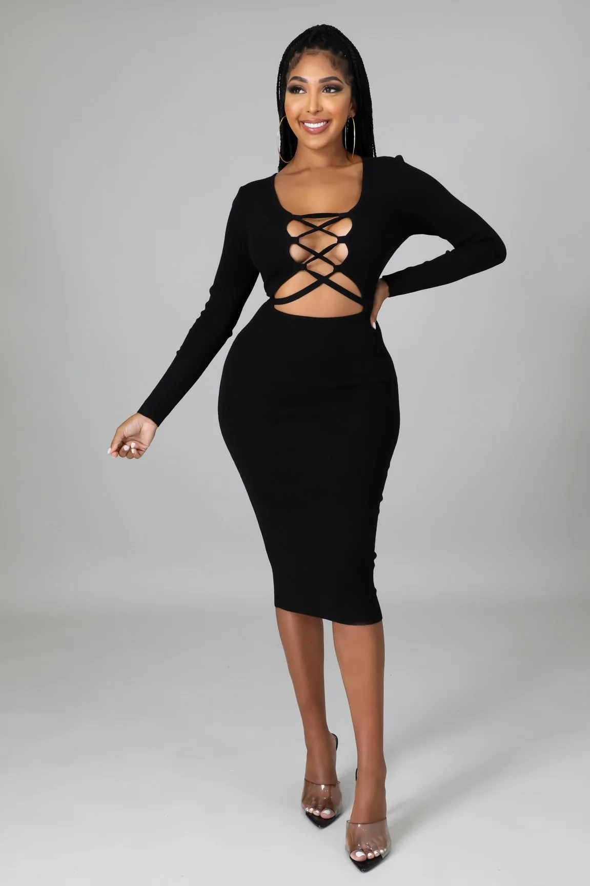 TIED UP DRESS | BLACK