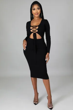 TIED UP DRESS | BLACK