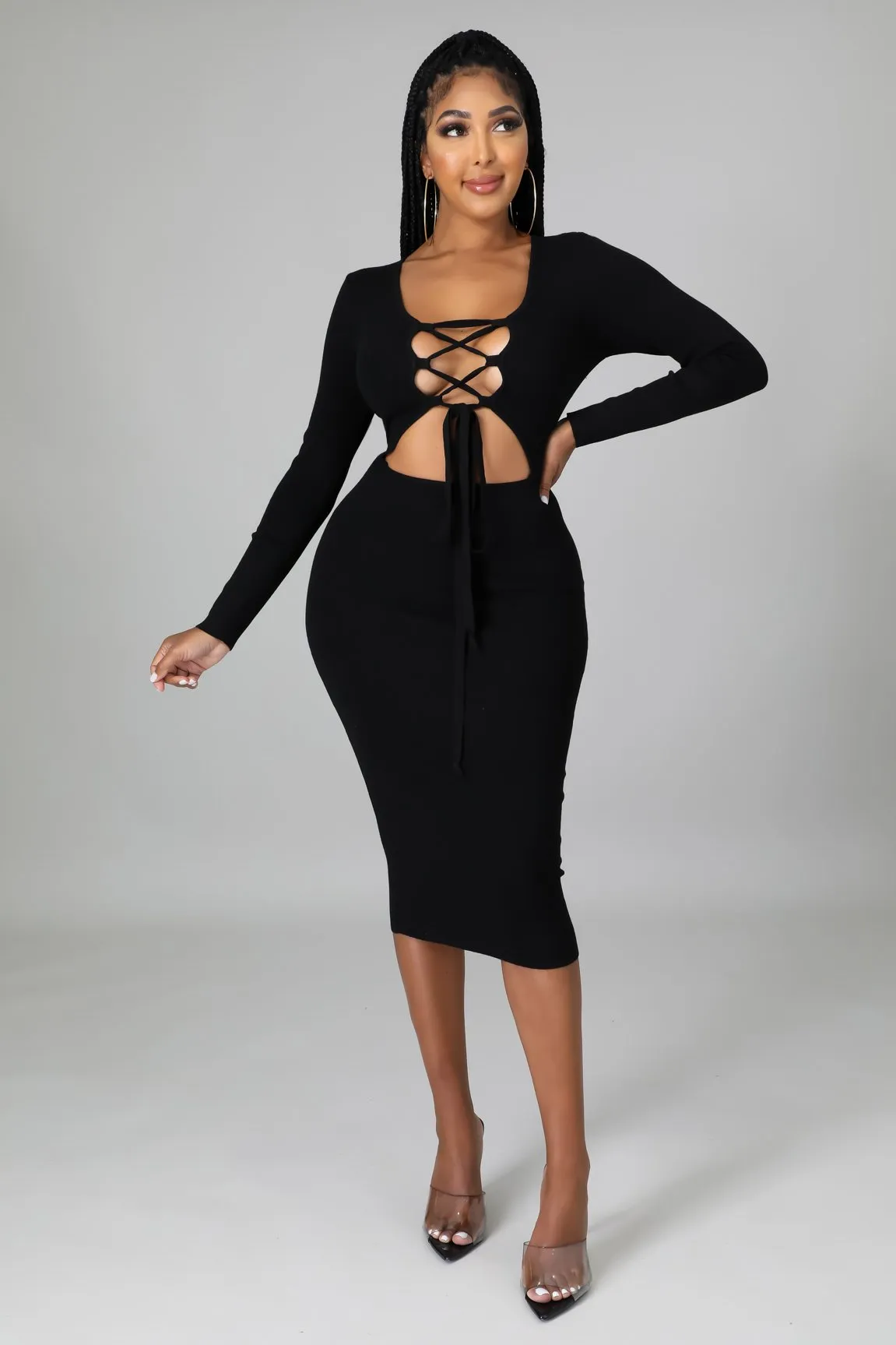 TIED UP DRESS | BLACK