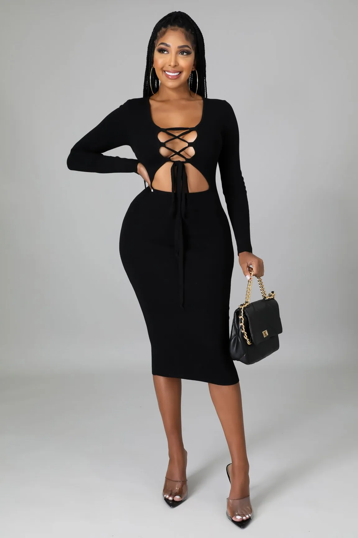 TIED UP DRESS | BLACK