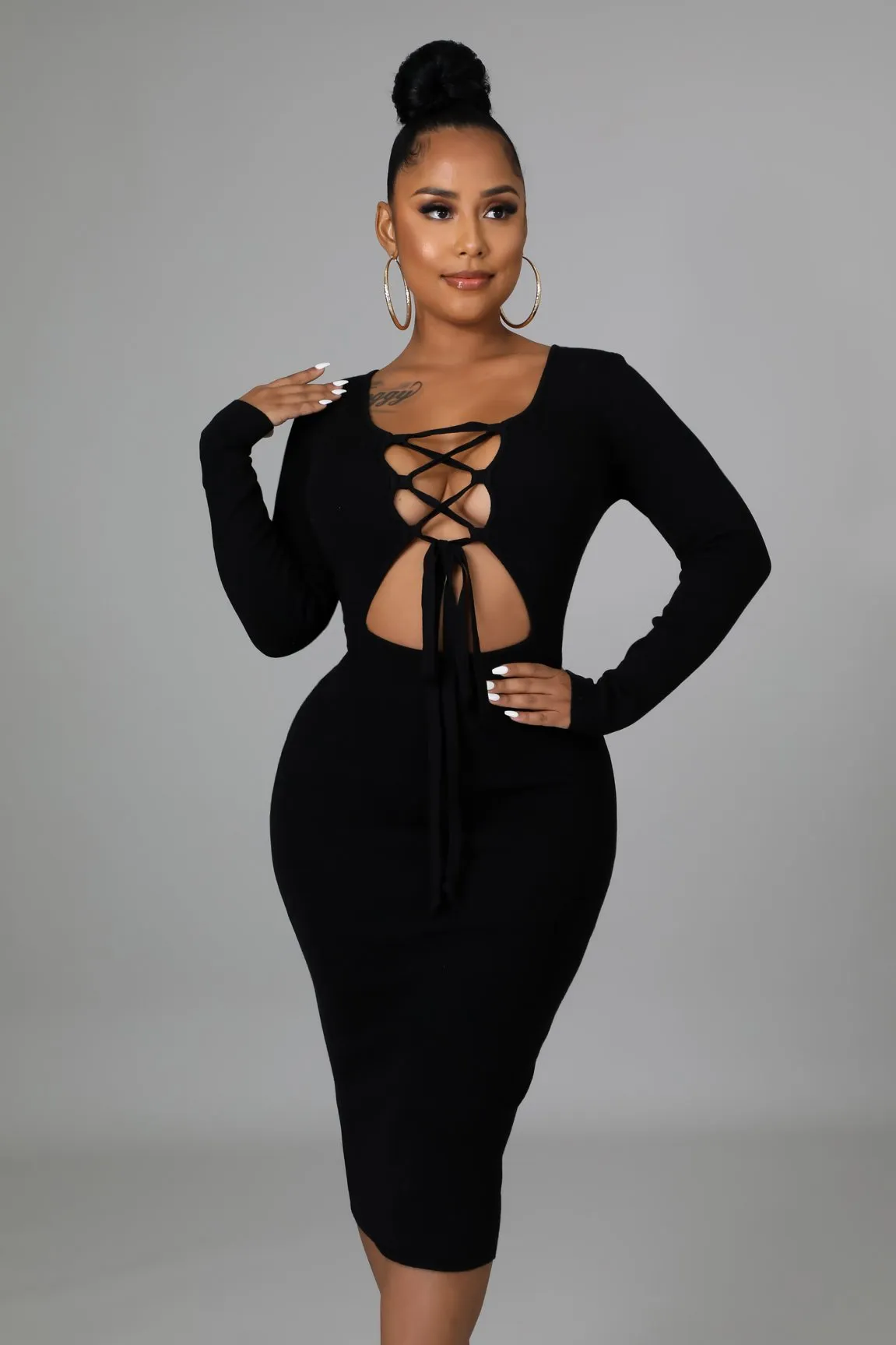 TIED UP DRESS | BLACK