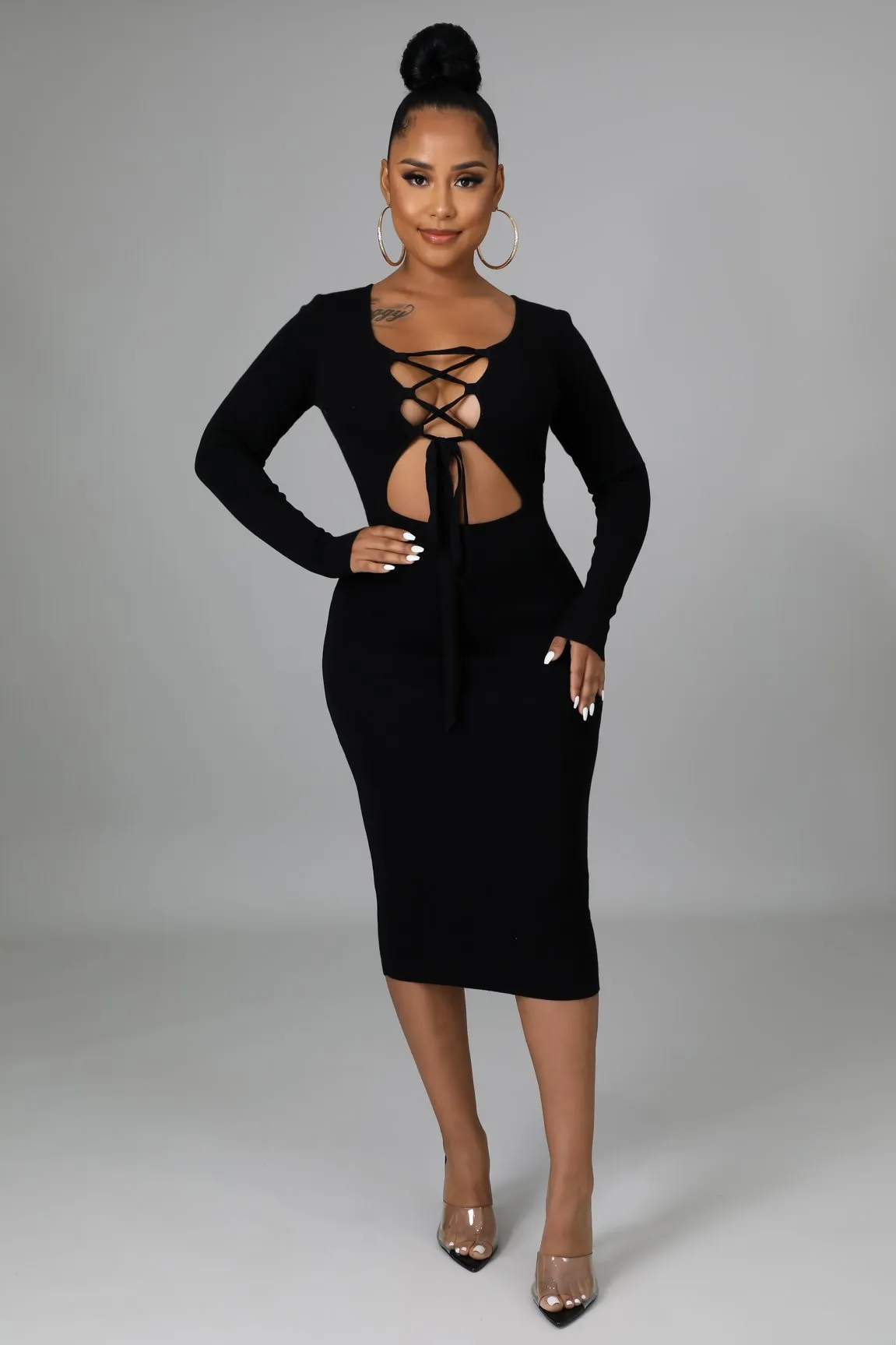 TIED UP DRESS | BLACK