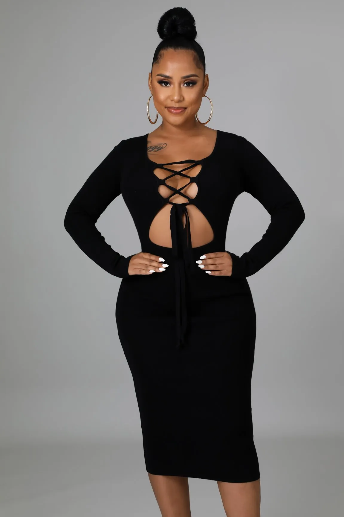 TIED UP DRESS | BLACK