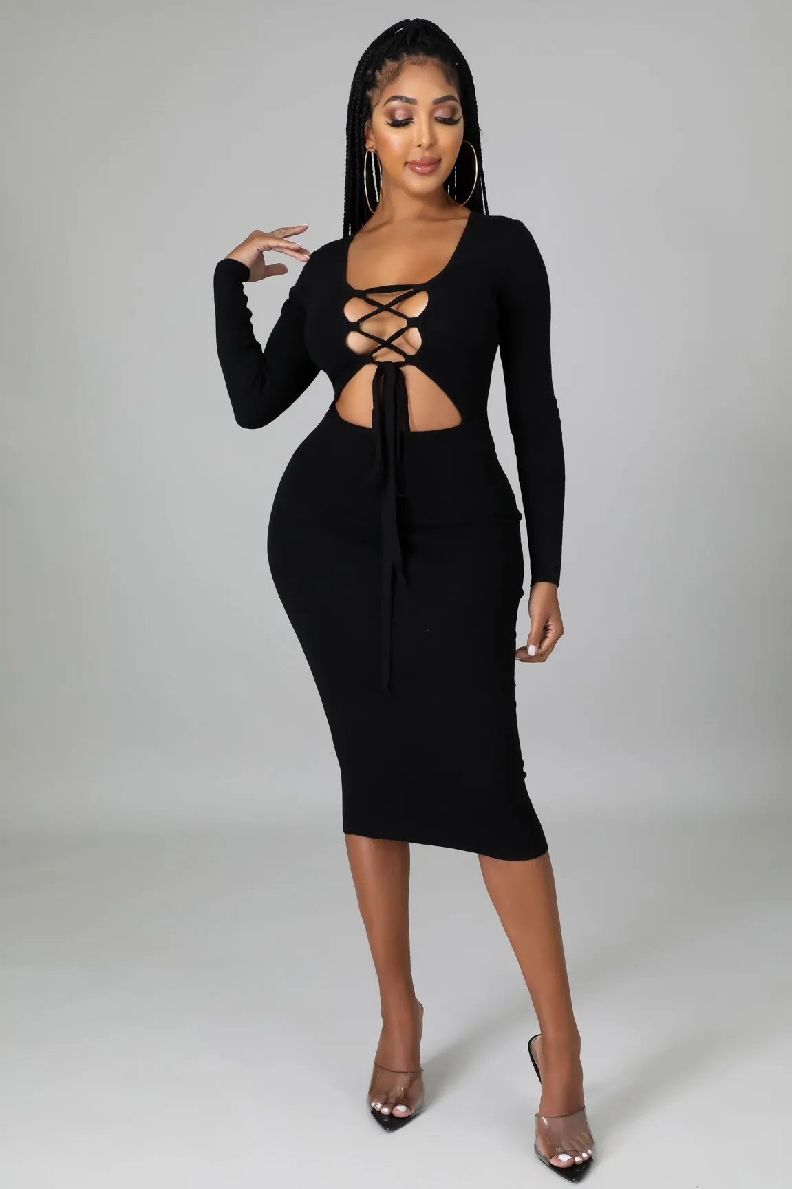 TIED UP DRESS | BLACK
