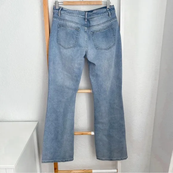 Tiger Mist Tammie Jeans Denim Wide Leg Flare Light Blue Mid-Rise M NEW NWT
