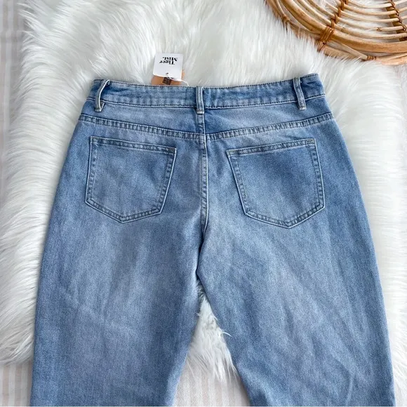 Tiger Mist Tammie Jeans Denim Wide Leg Flare Light Blue Mid-Rise M NEW NWT