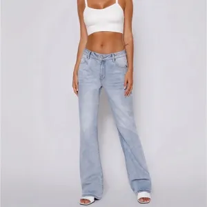 Tiger Mist Tammie Jeans Denim Wide Leg Flare Light Blue Mid-Rise M NEW NWT