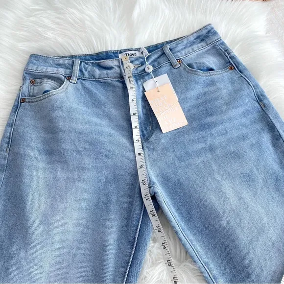 Tiger Mist Tammie Jeans Denim Wide Leg Flare Light Blue Mid-Rise M NEW NWT