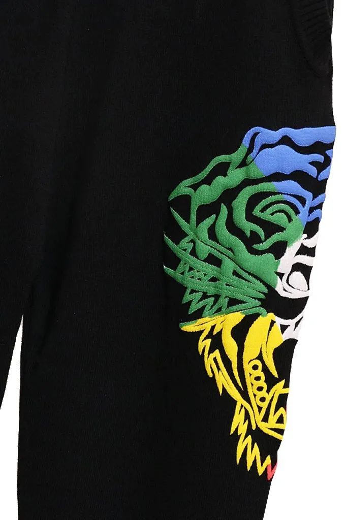 Tigre Black Sweater and Pants Set with Tiger Designs