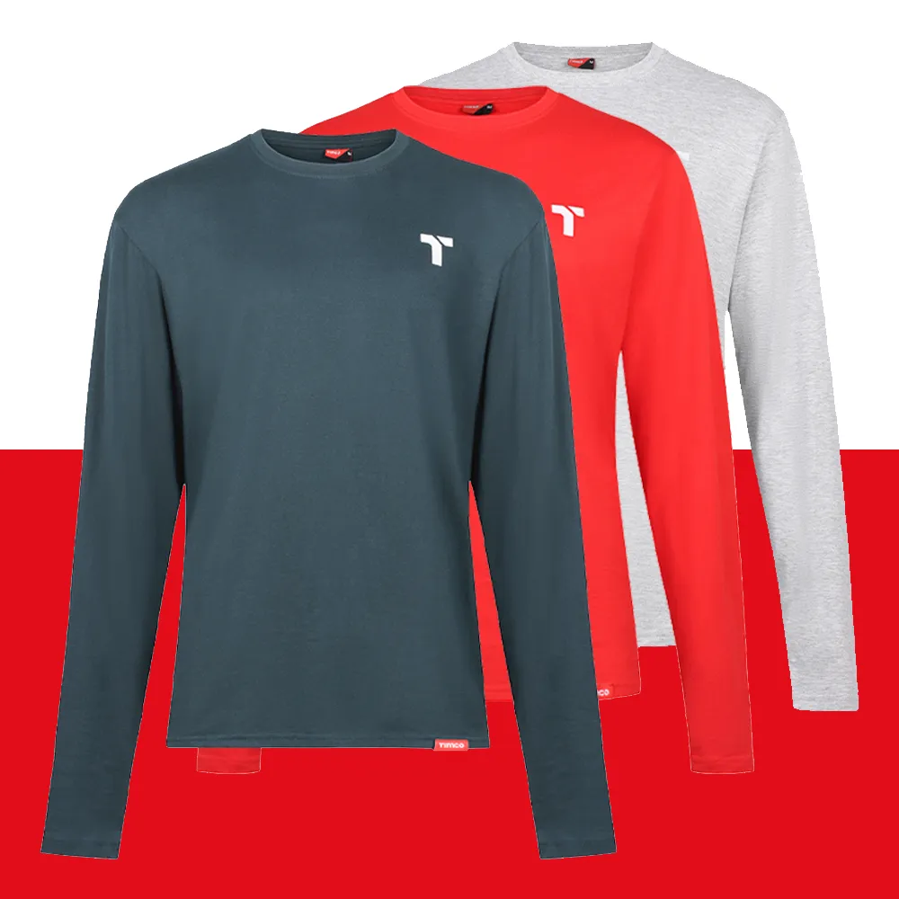 TIMCO Long Sleeve Trade T-Shirt 3-pack (Grey/Red/Green)