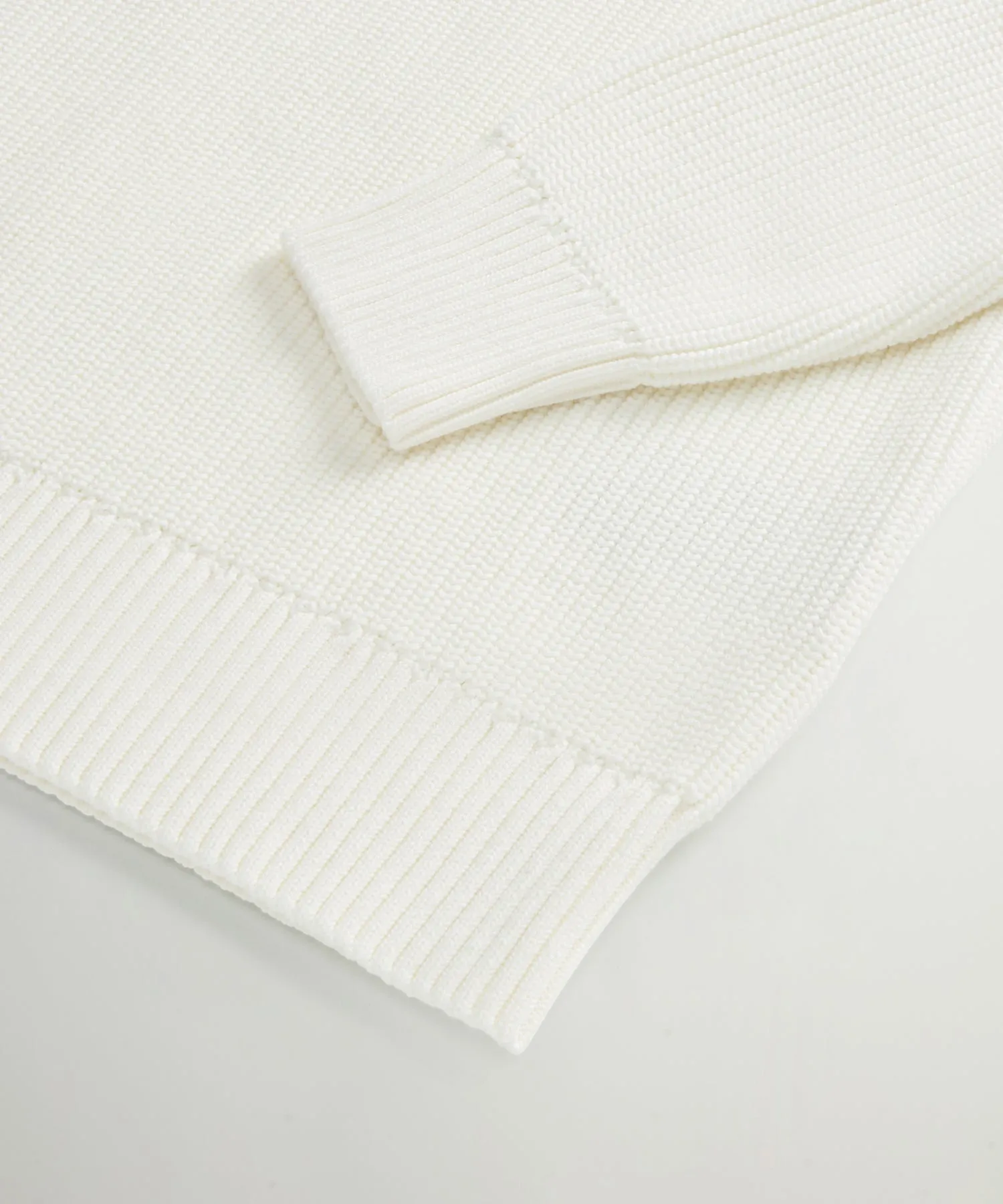 Todd Snyder x Woolrich Cotton Half-Zip Sweater in Bisque