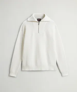 Todd Snyder x Woolrich Cotton Half-Zip Sweater in Bisque
