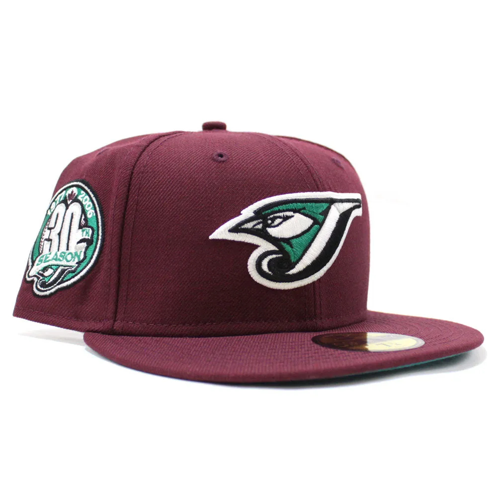 Toronto Blue Jays 30th Season New Era 59Fifty Fitted Hat (Maroon Teal Under Brim)