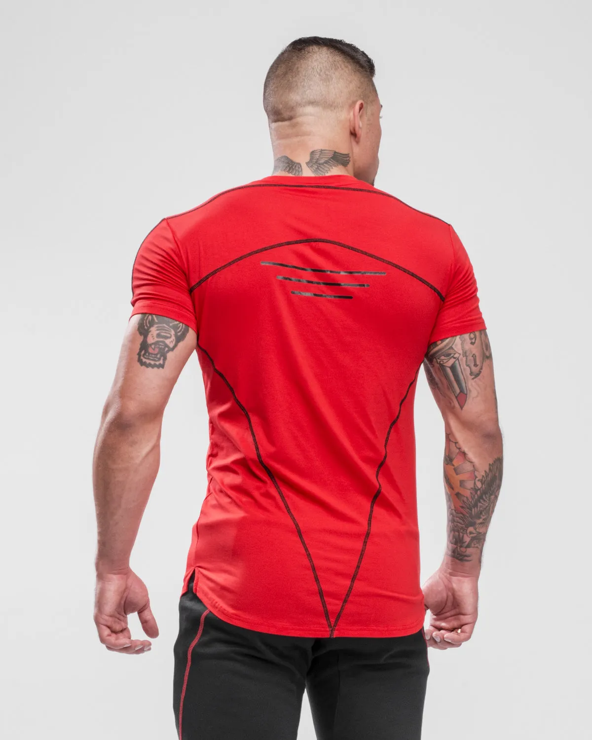Tri Tee Red & Black