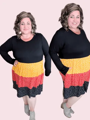 Trisha Tiered Babydoll Dress in Fall Florals
