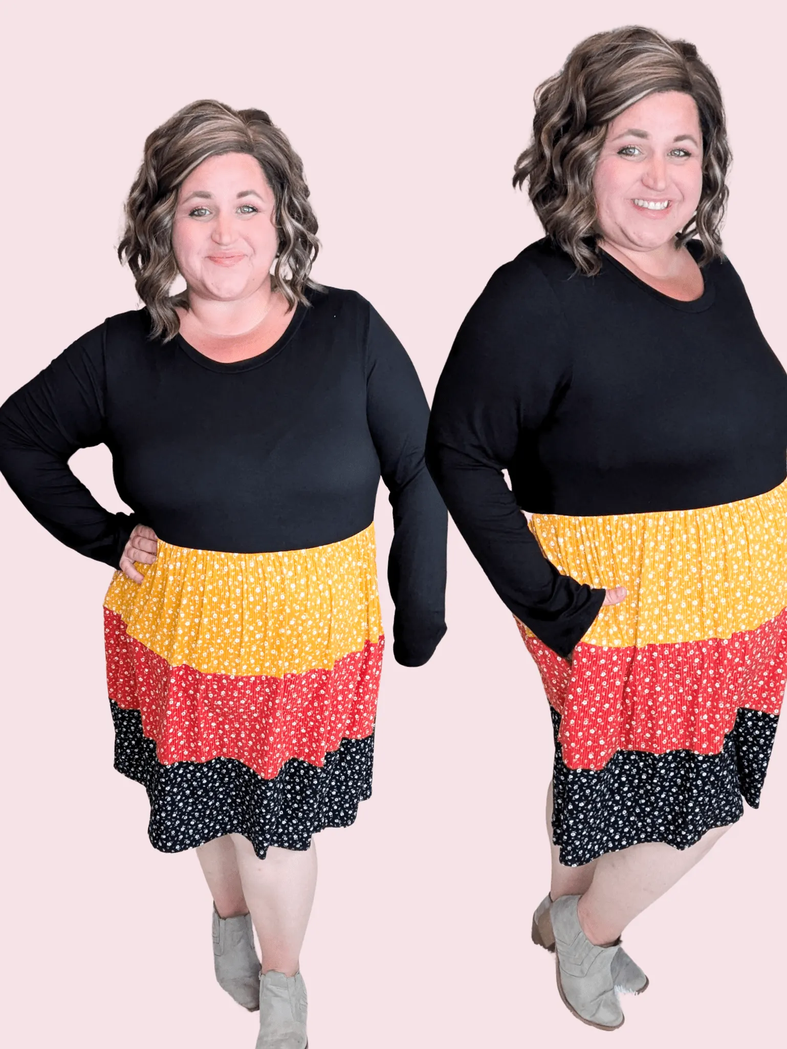 Trisha Tiered Babydoll Dress in Fall Florals