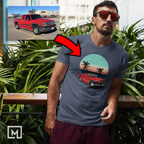 Trucks | Custom Print for Men | Fitted T-shirt