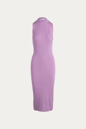 TWISTED BACK RIBBED DRESS