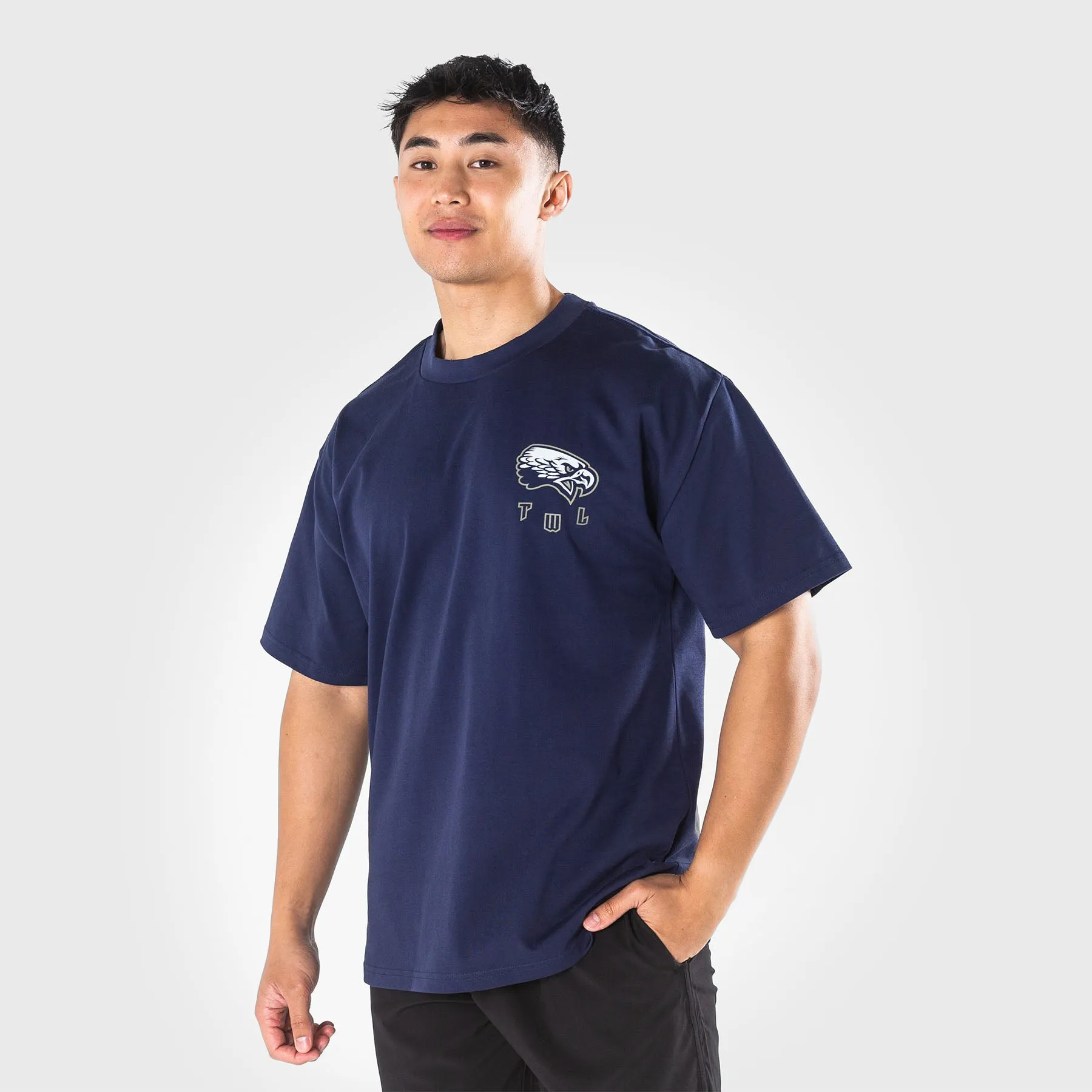 TWL - LIFESTYLE OVERSIZED T-SHIRT - BARBELL CLUB - EAGLE/MIDNIGHT NAVY