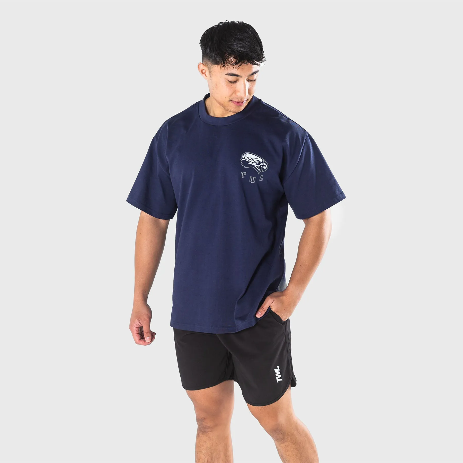 TWL - LIFESTYLE OVERSIZED T-SHIRT - BARBELL CLUB - EAGLE/MIDNIGHT NAVY