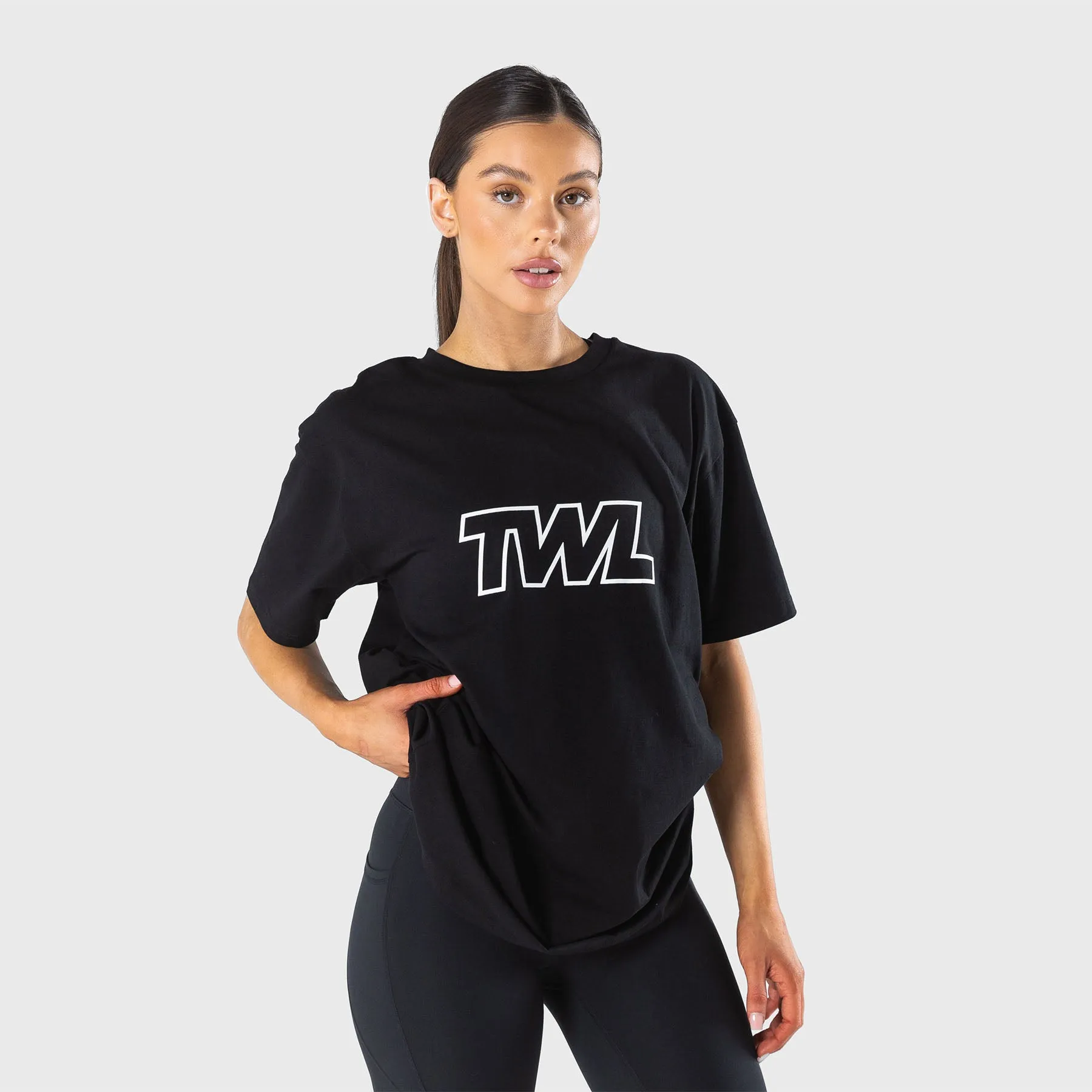 TWL - OVERSIZED T-SHIRT - ATHLETE/BLACK/WHITE
