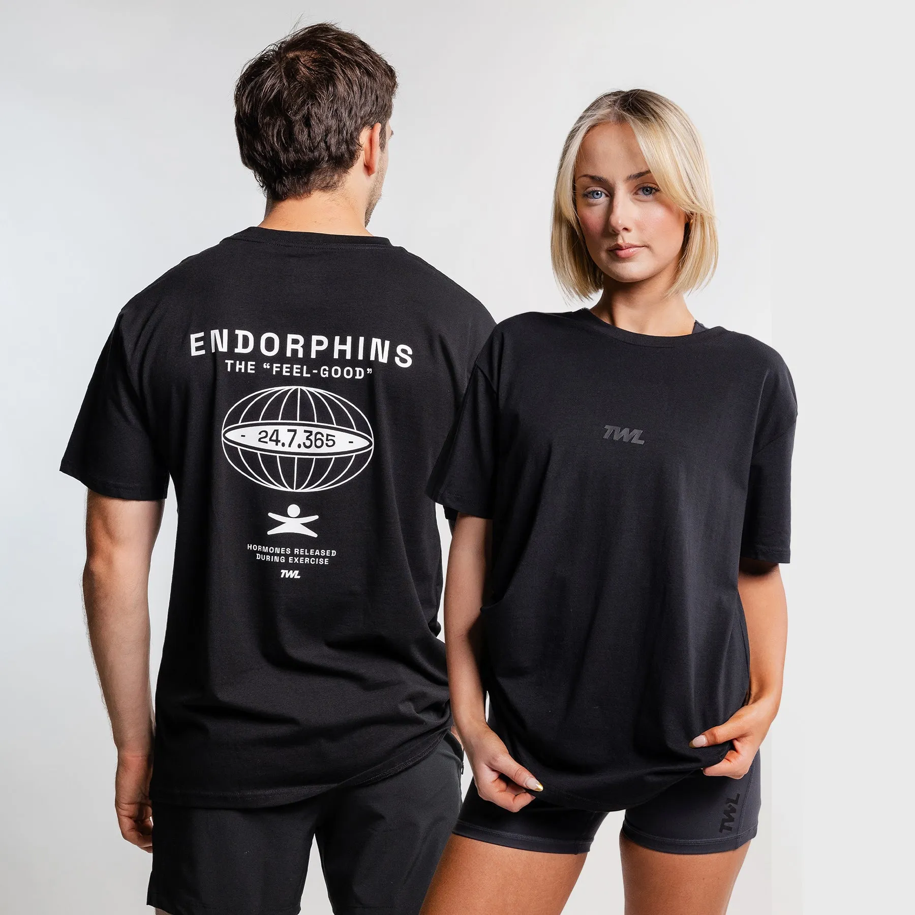 TWL - OVERSIZED T-SHIRT - ENDORPHINS - TRIPLE BLACK