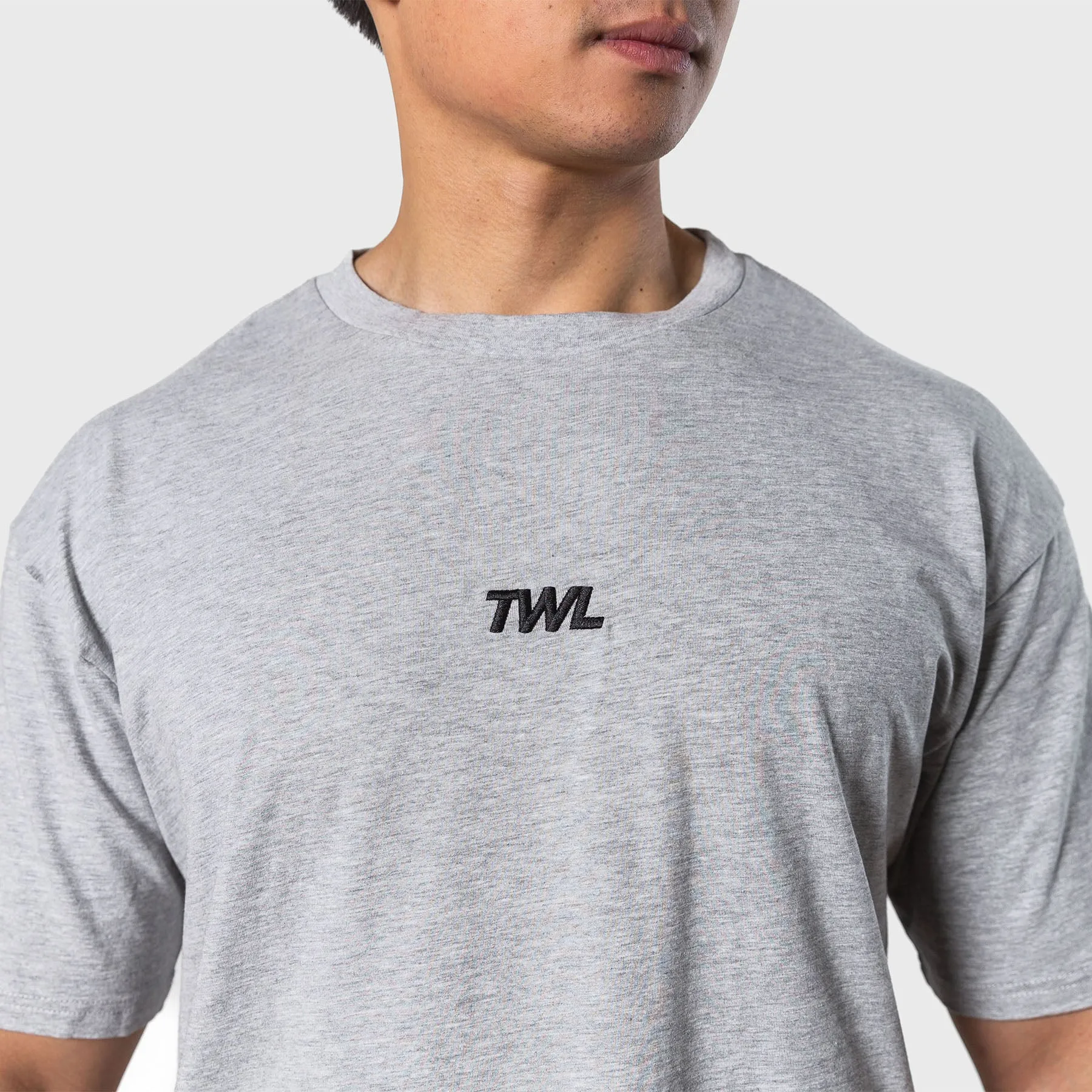 TWL - OVERSIZED T-SHIRT - LIGHT GREY MARL/BLACK