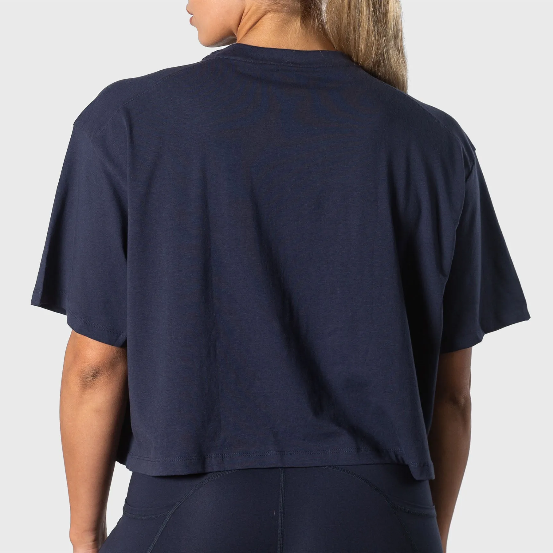 TWL - WOMEN'S OVERSIZED CROPPED T-SHIRT - ATHLETE - MIDNIGHT NAVY