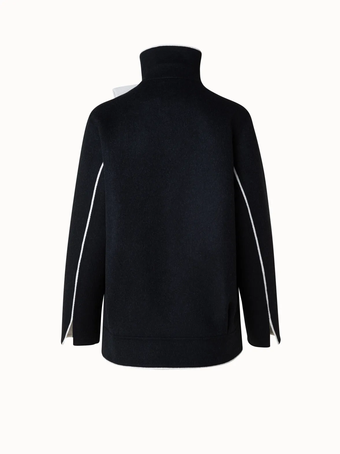 Two-Tone Wool Cashmere Double-Face Jacket
