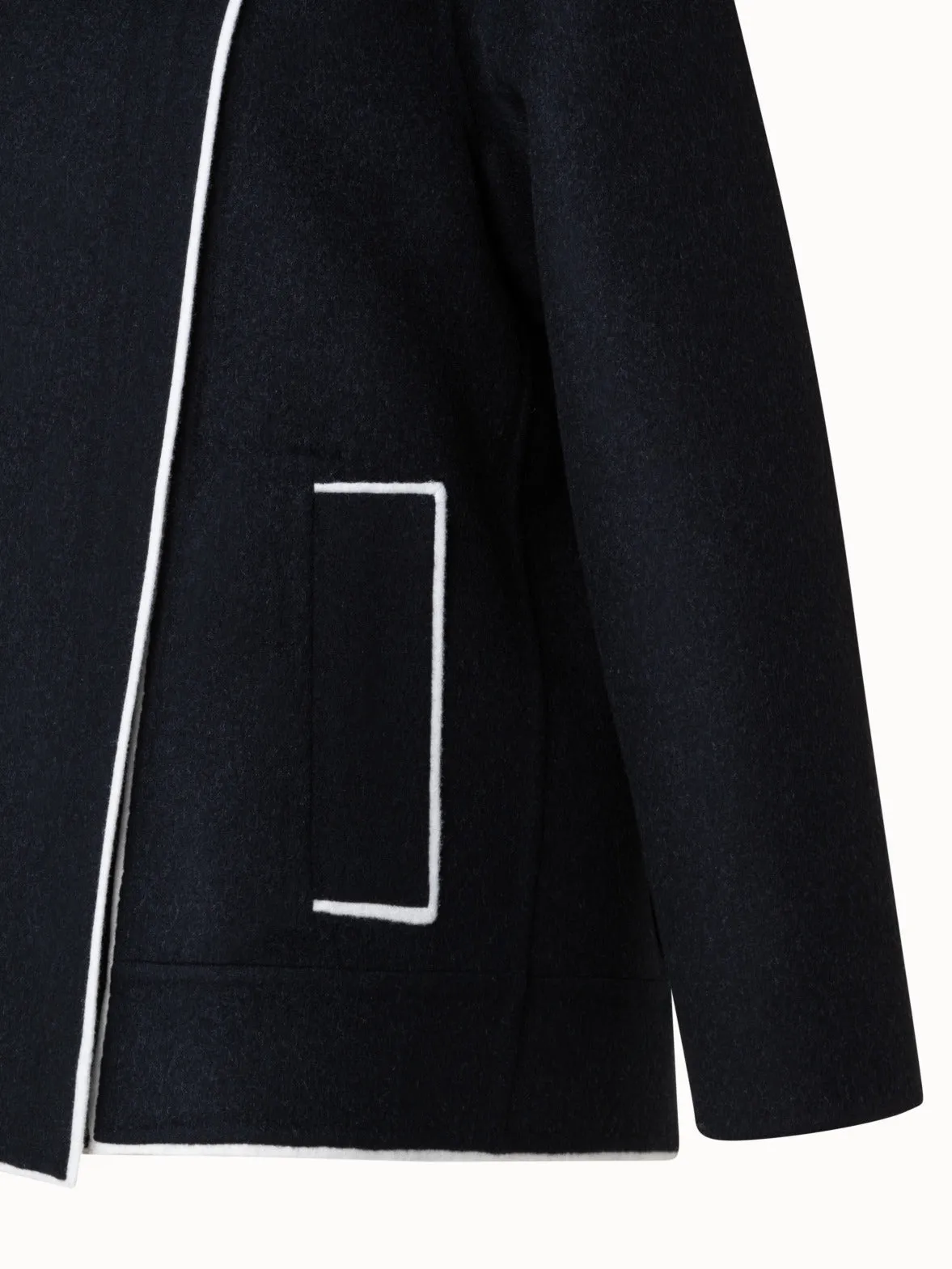 Two-Tone Wool Cashmere Double-Face Jacket