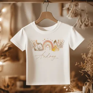 Unicorn Boho Rainbow Personalised Toddler & Kids T Shirt