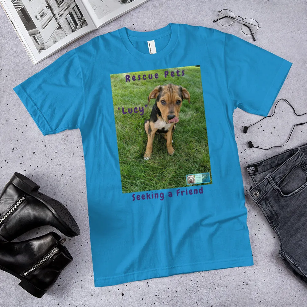 Unisex Fine Jersey Short Sleeve T-Shirt - Rescue Pets Collection - "Lucy" IV