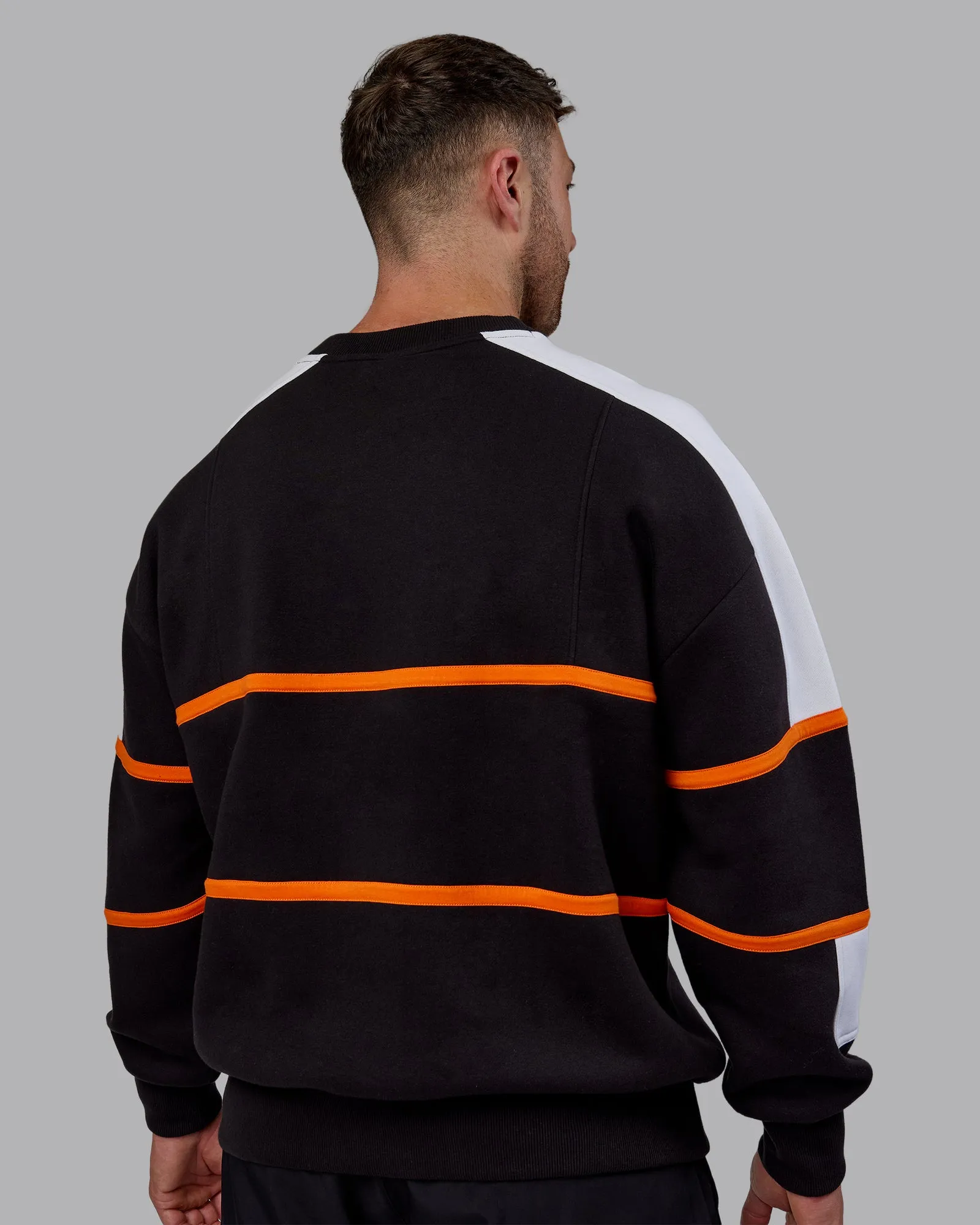 Unisex Fit Stop Move More Sweater Oversize - Black-White