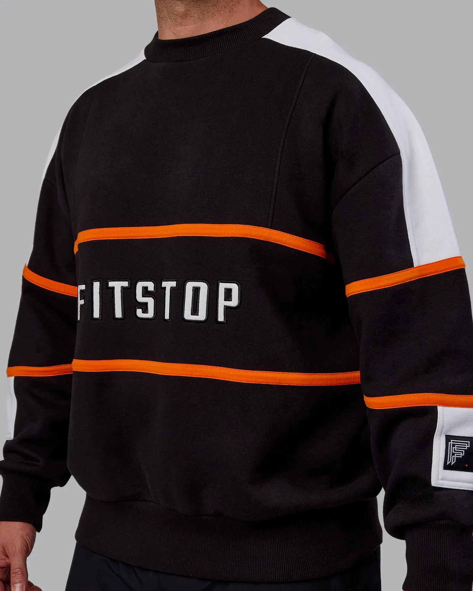 Unisex Fit Stop Move More Sweater Oversize - Black-White