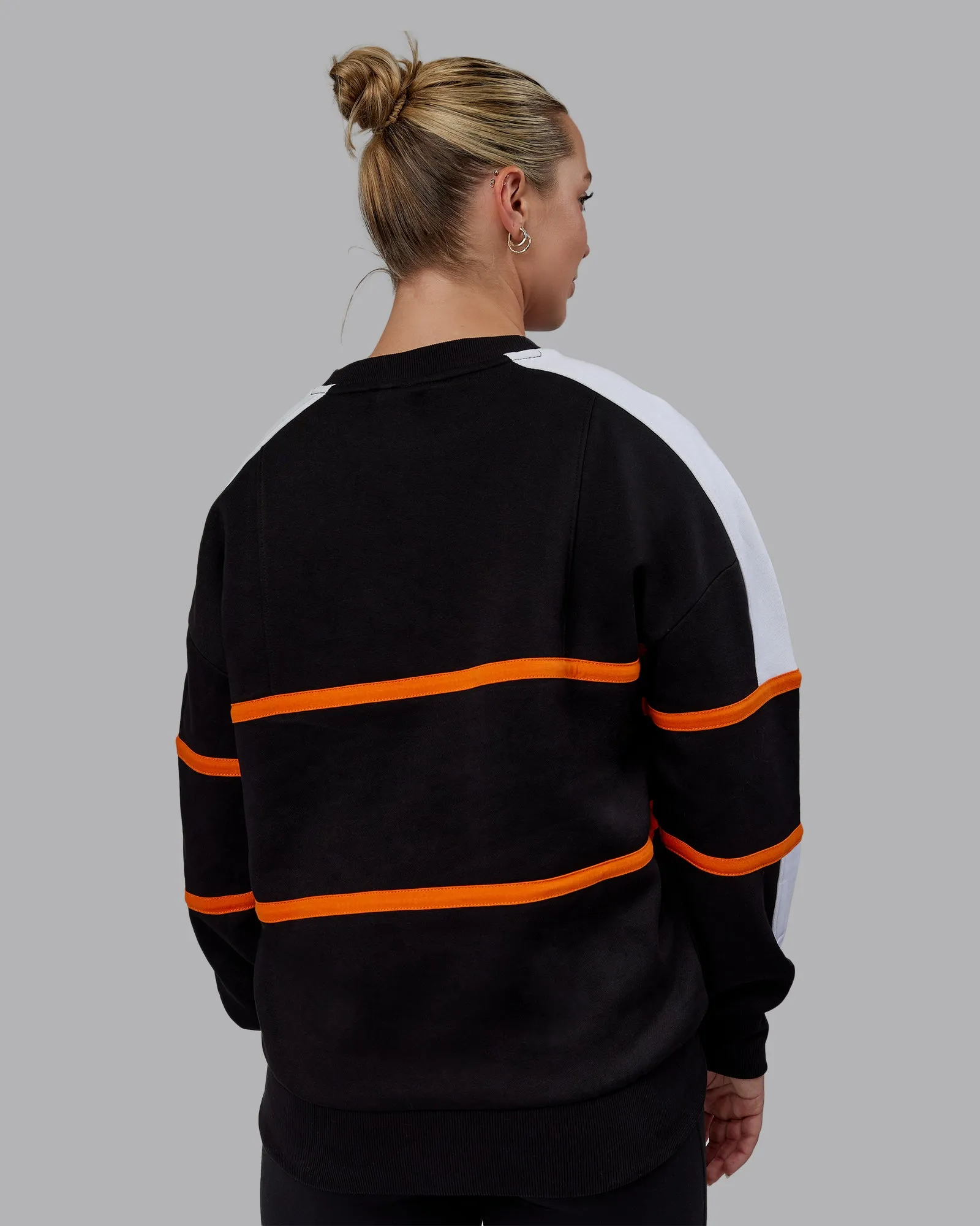Unisex Fit Stop Move More Sweater Oversize - Black-White