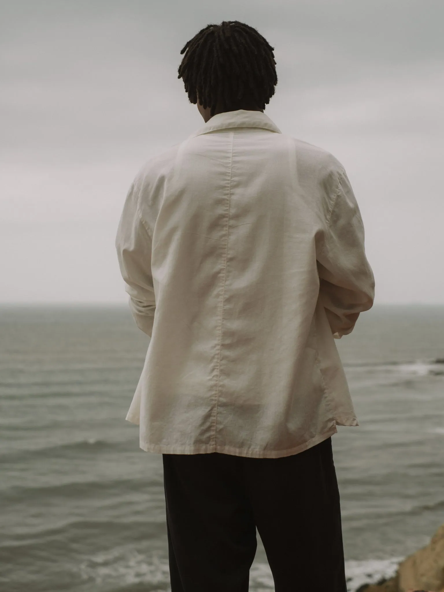 UNISEX LINEN SHIRT LONG SLEEVE - CREAMY