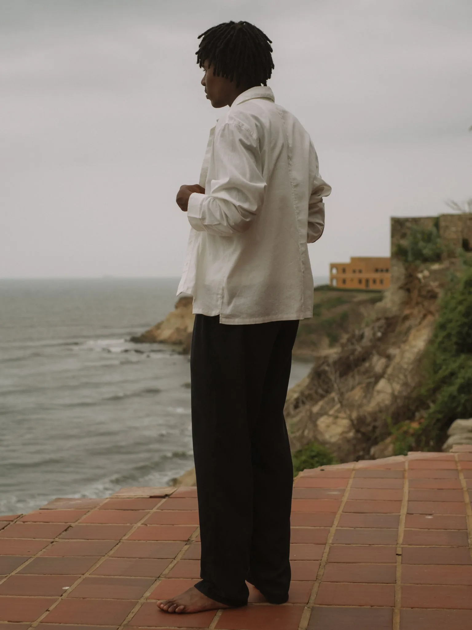 UNISEX LINEN SHIRT LONG SLEEVE - CREAMY