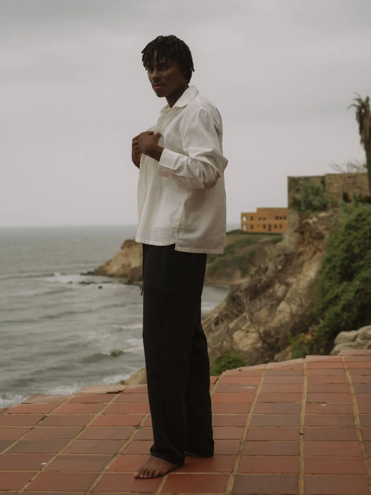 UNISEX LINEN SHIRT LONG SLEEVE - CREAMY