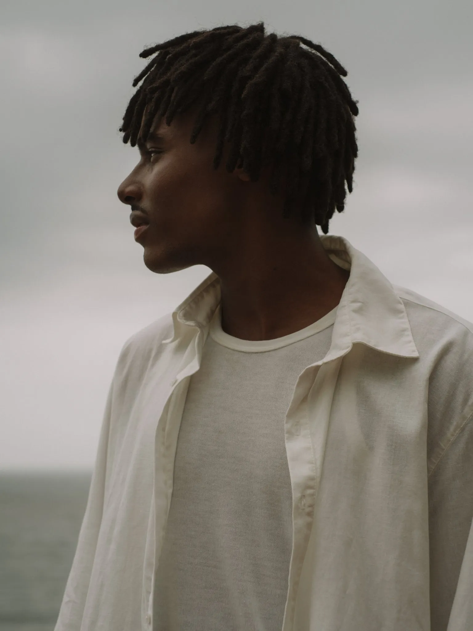UNISEX LINEN SHIRT LONG SLEEVE - CREAMY