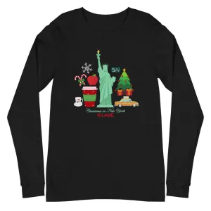 Unisex Long Sleeve Tee Wall 'Christmas in New York'