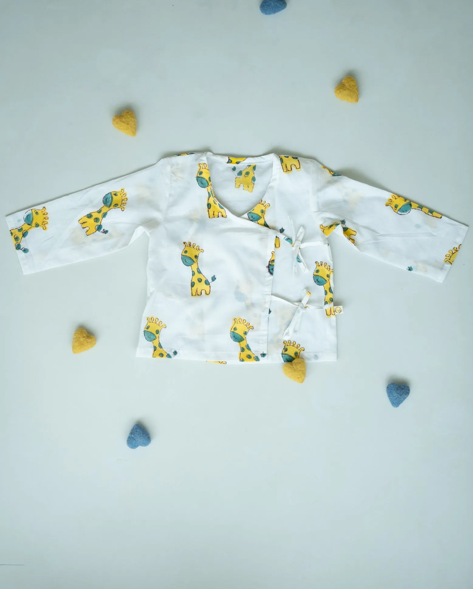 Unisex Newborn Jhabla Set -  Giraffe Print   (3-6 Months)