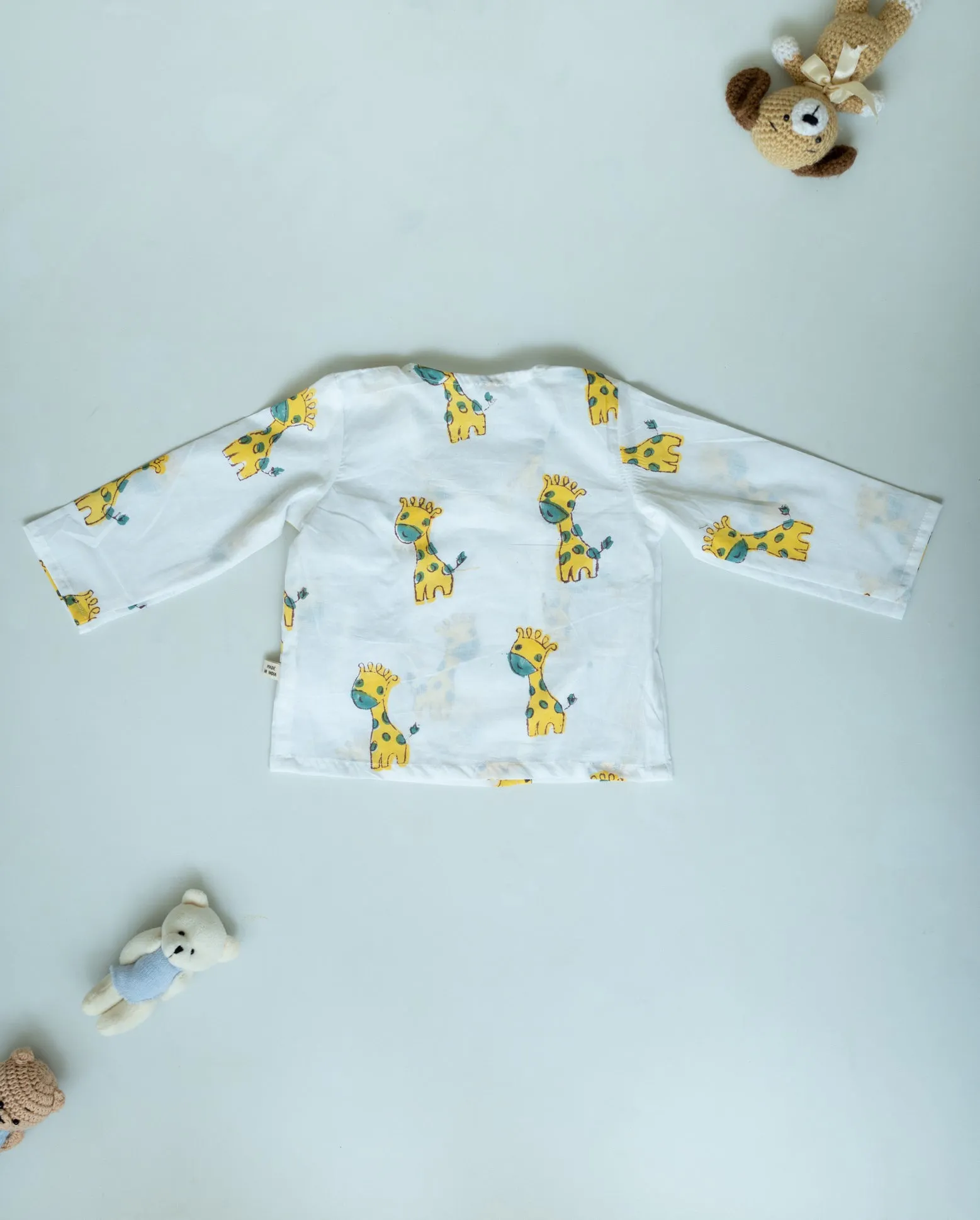 Unisex Newborn Jhabla Set -  Giraffe Print   (3-6 Months)