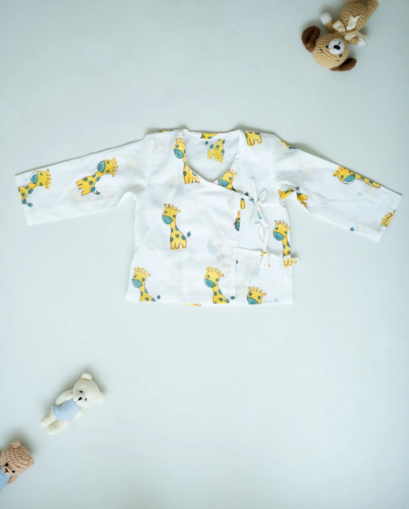 Unisex Newborn Jhabla Set -  Giraffe Print   (3-6 Months)