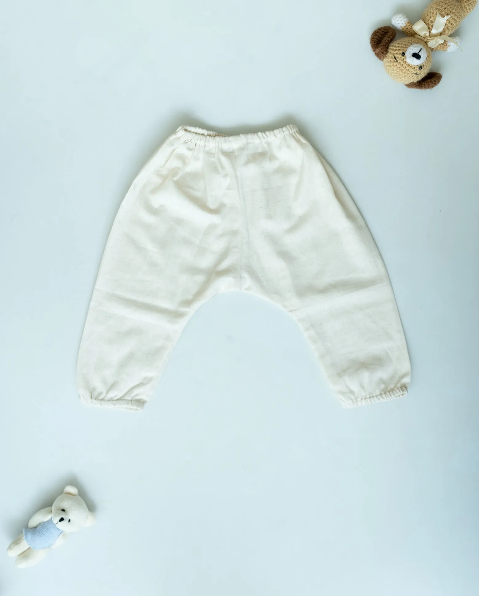 Unisex Newborn Jhabla Set -  Ink blue Double ikat with offwhite pant  (3-6 Months)