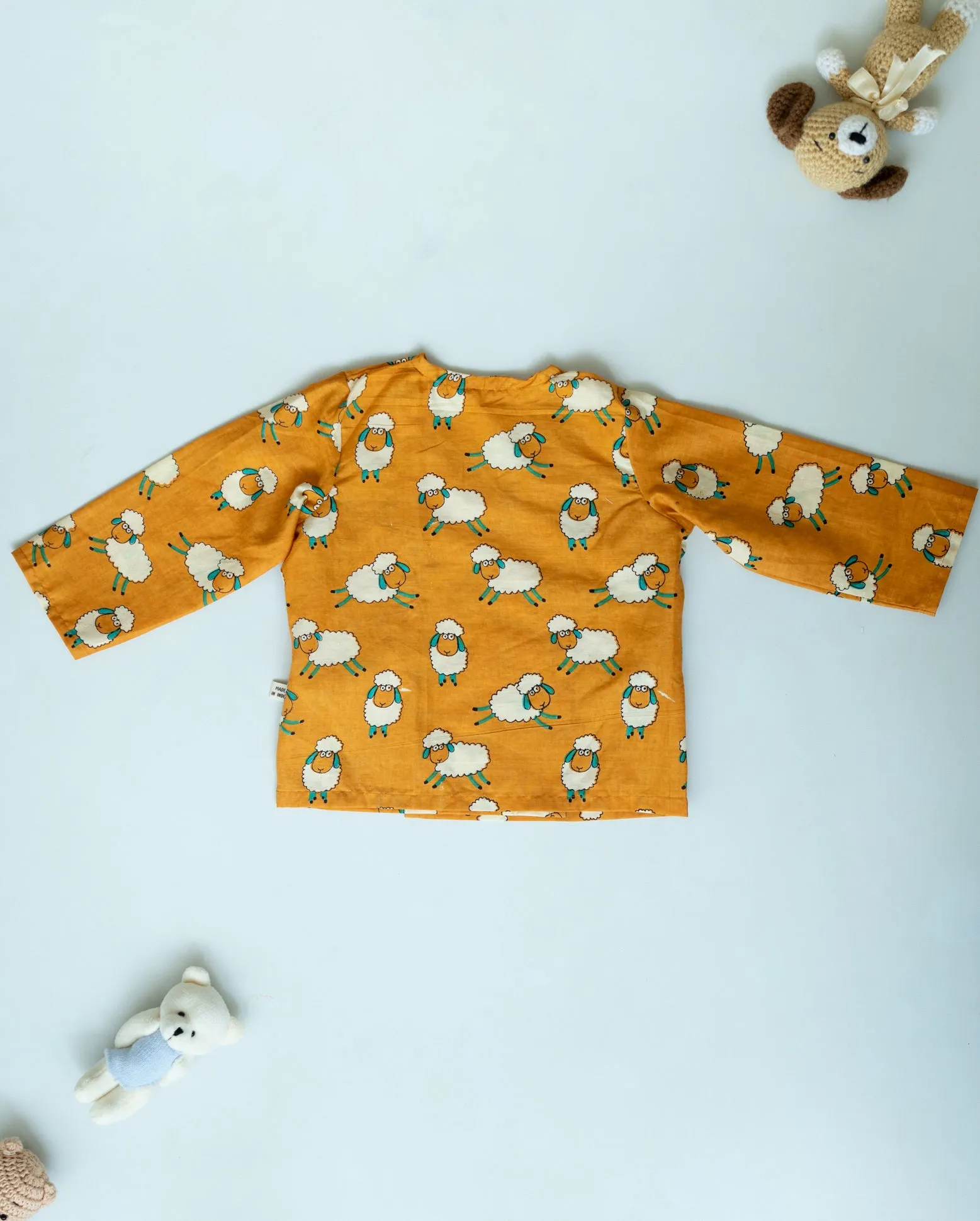 Unisex Newborn Jhabla Set -  Sheep Print   (3-6 Months)