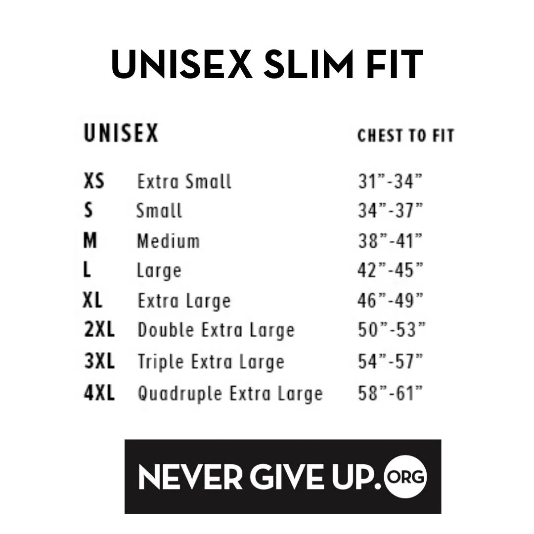 UNISEX SIGNATURE NEVER GIVE UP. TEE