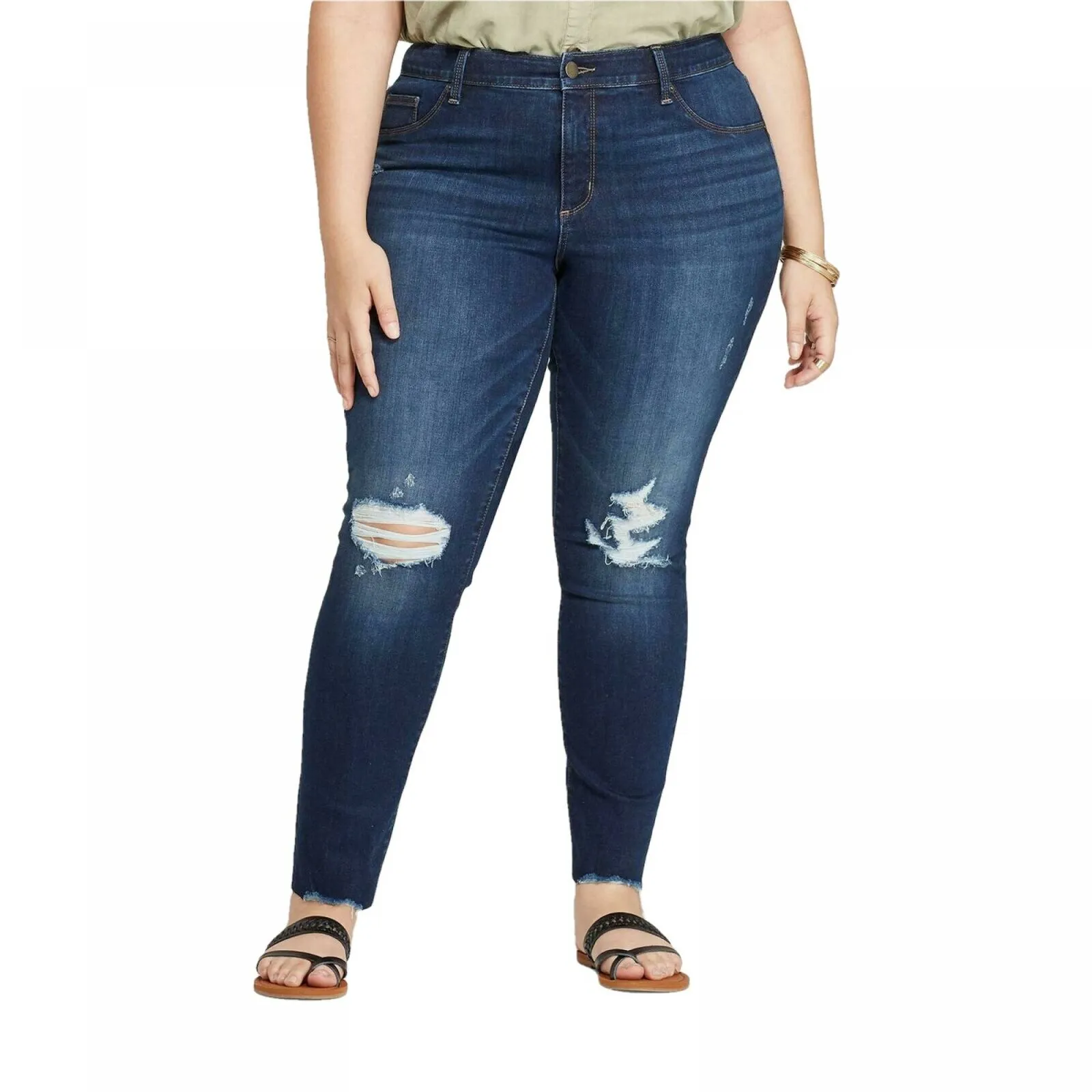 Universal Thread Women's Mid Rise Distressed Jeggings