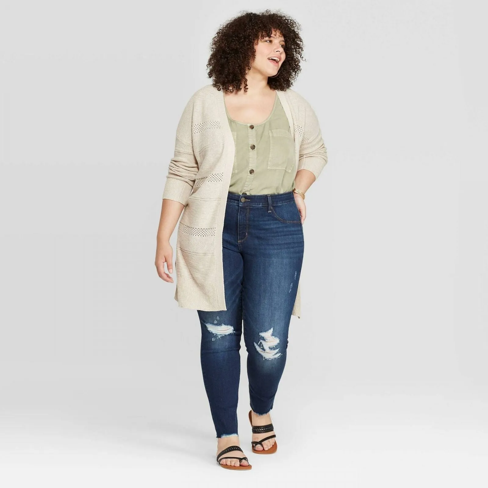Universal Thread Women's Mid Rise Distressed Jeggings