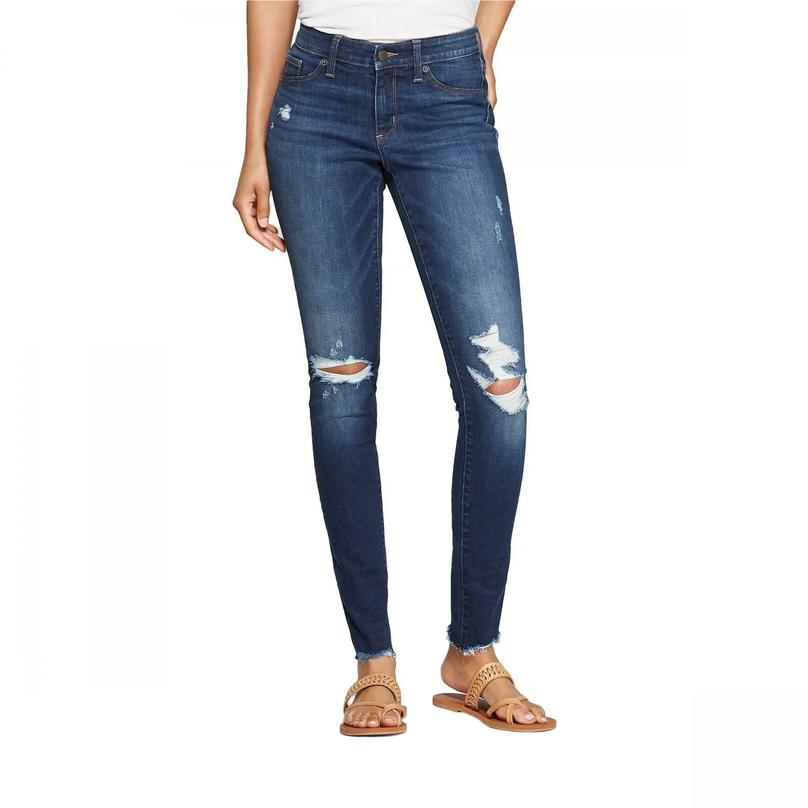 Universal Thread Women's Mid Rise Distressed Jeggings