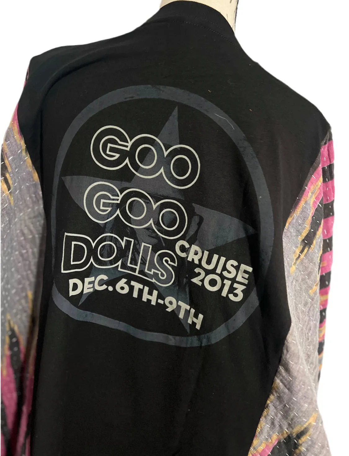 Upcycled T-shirt and Kantha “GooGoo Dolls”